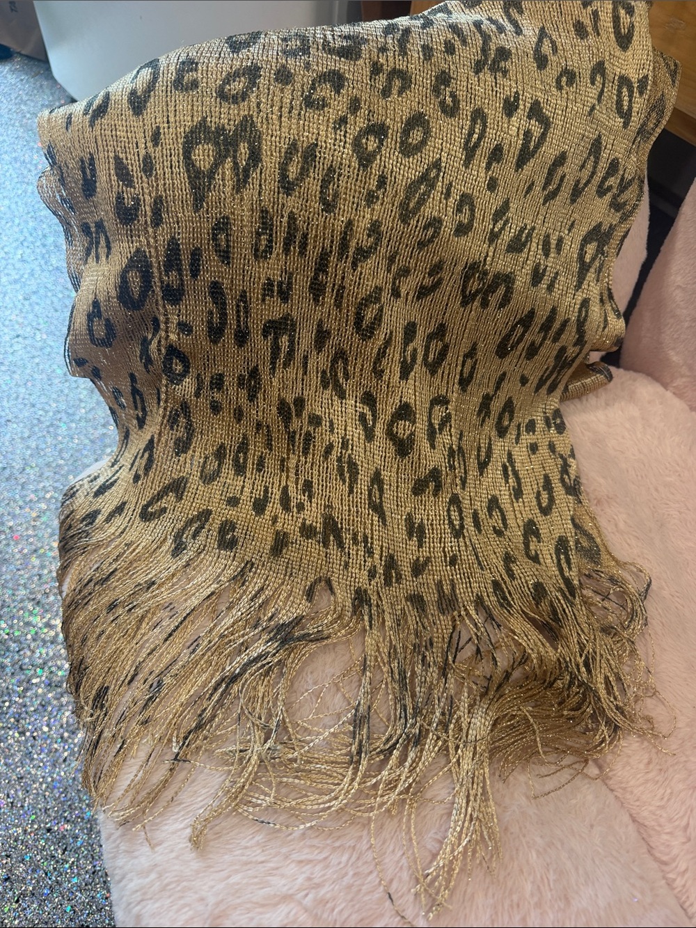 Gold Leopard Print Decorative scarf